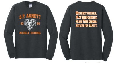 Picture of S.P. Arnett Middle School GREY LONG SLEEVE 100% T-Shirt