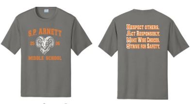 Picture of S.P. Arnett Middle School  SHORT SLEEVE GREY DRI FIT