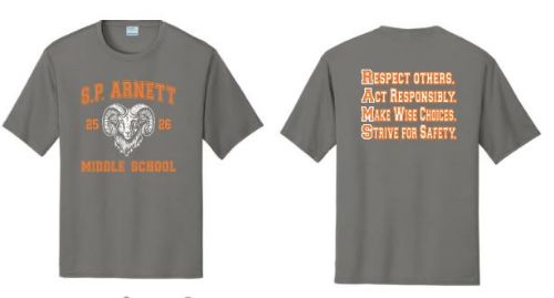 Picture of S.P. Arnett Middle School  SHORT SLEEVE GREY DRI FIT