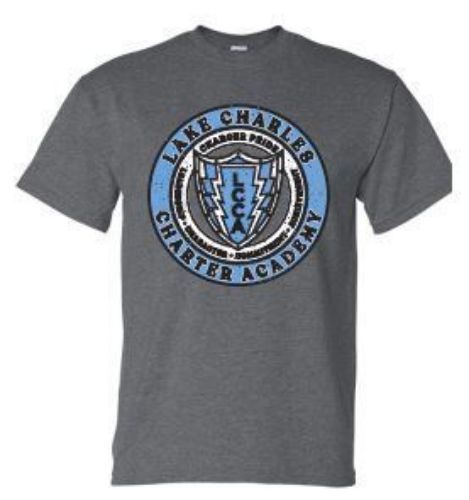 Picture of Lake Charles Charter Academy GREY SHORT sleeve 50/50 T-Shirts