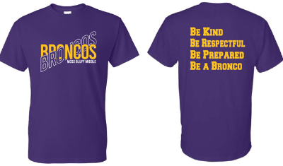 Picture of Moss Bluff MIDDLE School SHORT sleeve SPIRIT T-Shirt 
