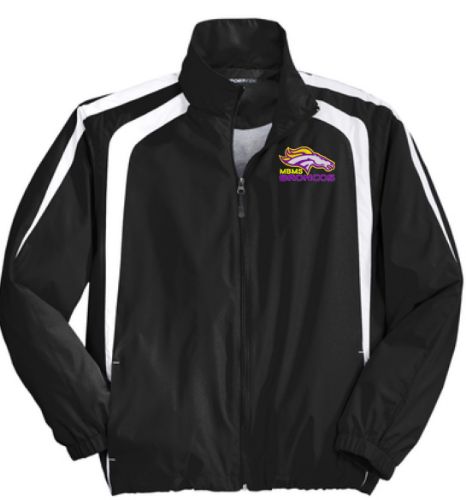 Picture of Moss Bluff MIDDLE School Full Zip BLACK Wind Jacket